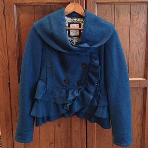 ANTHRO short ruffled blazer